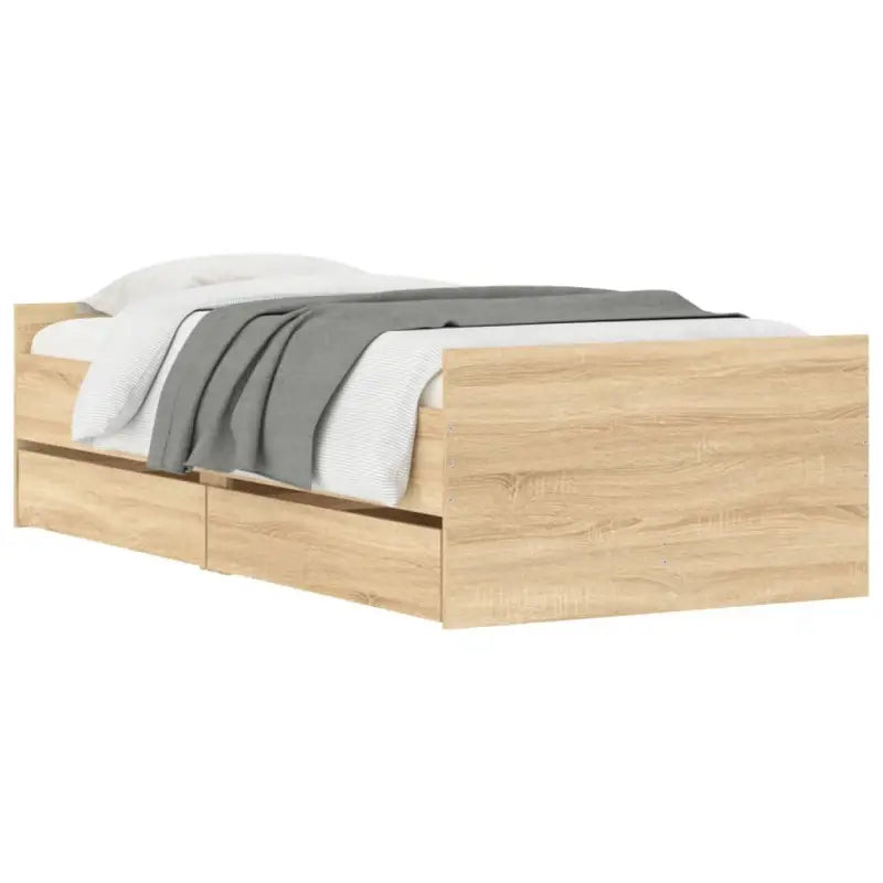Modern bedframe met lades van bewerkt hout voor je slaapkamer - Bedden & bedframes