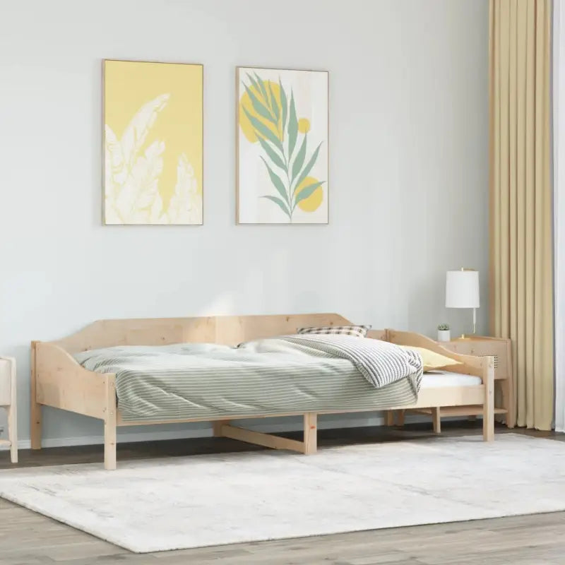 Modern bedframe met massief grenenhout en multiplex lattenbodem - Bedden & bedframes