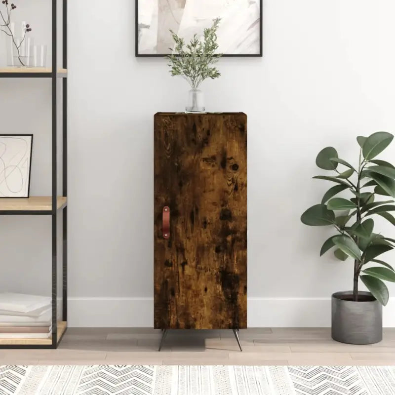 Modern dressoir in sonoma eiken met metalen poten en bewerkt hout - Gerookt eiken / 1 - Dressoirs & buffetkasten