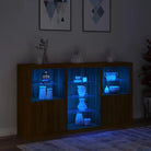 Modern dressoir met RGB LED-verlichting en duurzame houten afwerking - Dressoirs & buffetkasten