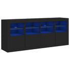 Modern dressoir met rgb led-verlichting en hoogwaardig bewerkt hout - Dressoirs & buffetkasten