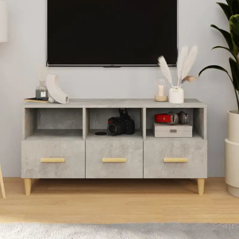Modern tv-meubel van bewerkt hout met hoge kwaliteit en stabiliteit - Betongrijs / 1 - Tv-meubels