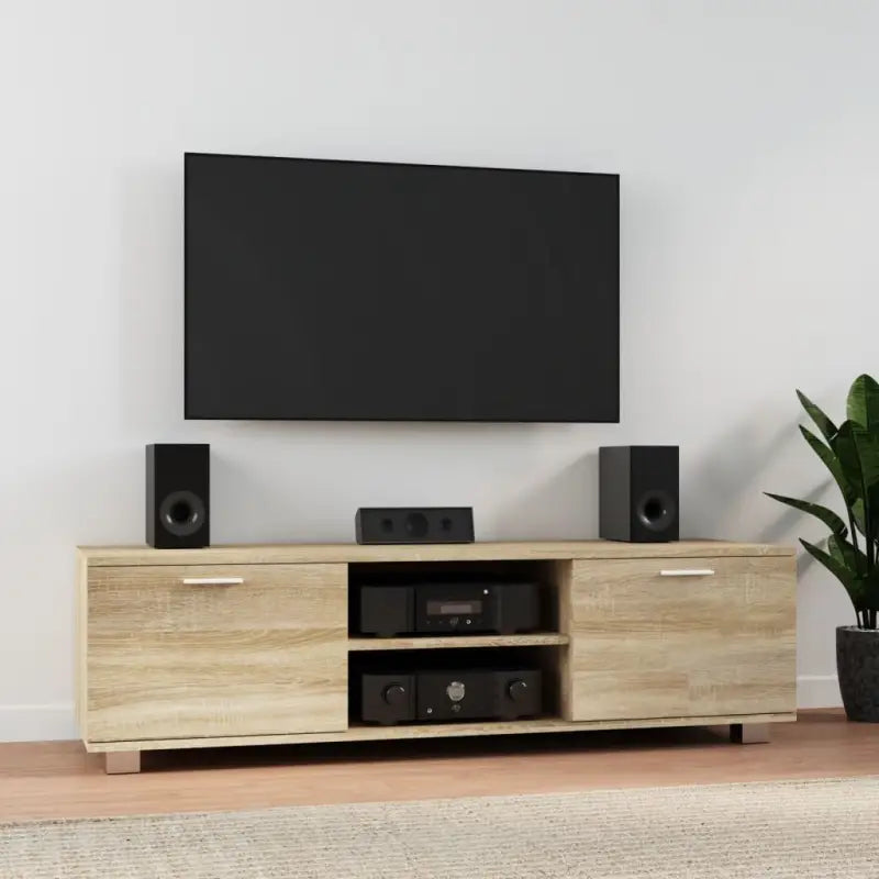 Modern tv-meubel van bewerkt hout voor stijlvolle en stevige opbergruimte - Sonoma eiken / 1 / 140 cm - Tv-meubels
