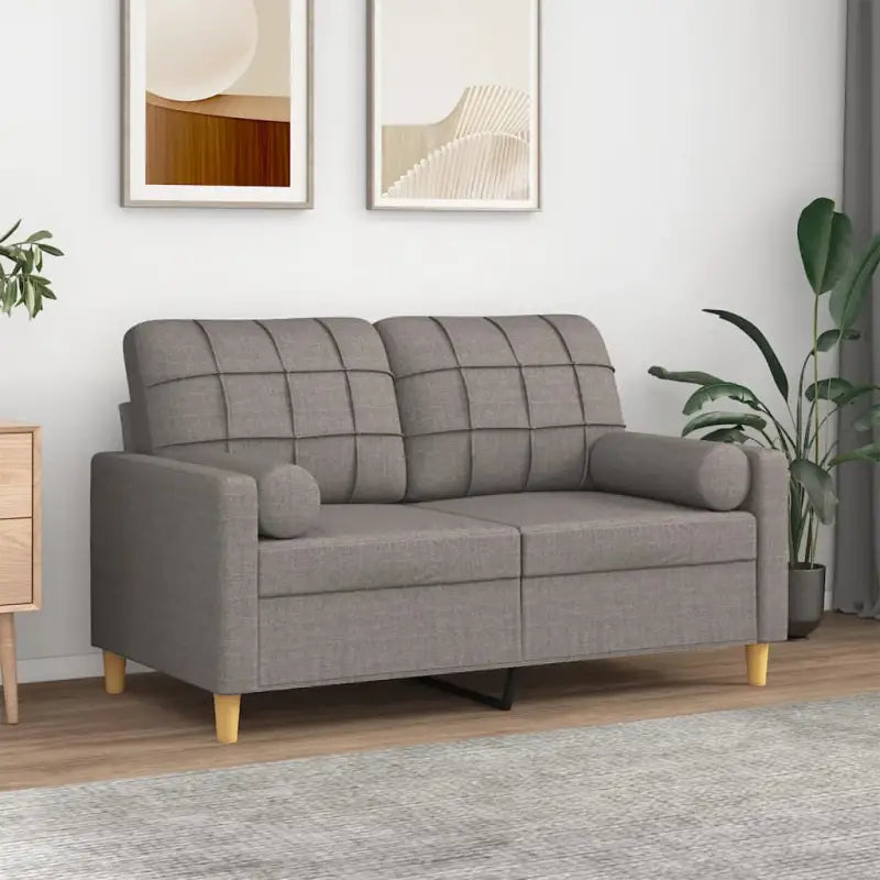 Moderne 2-zitsbank met comfortabele materia vulling voor ontspanning - Taupe / 120 cm - Banken