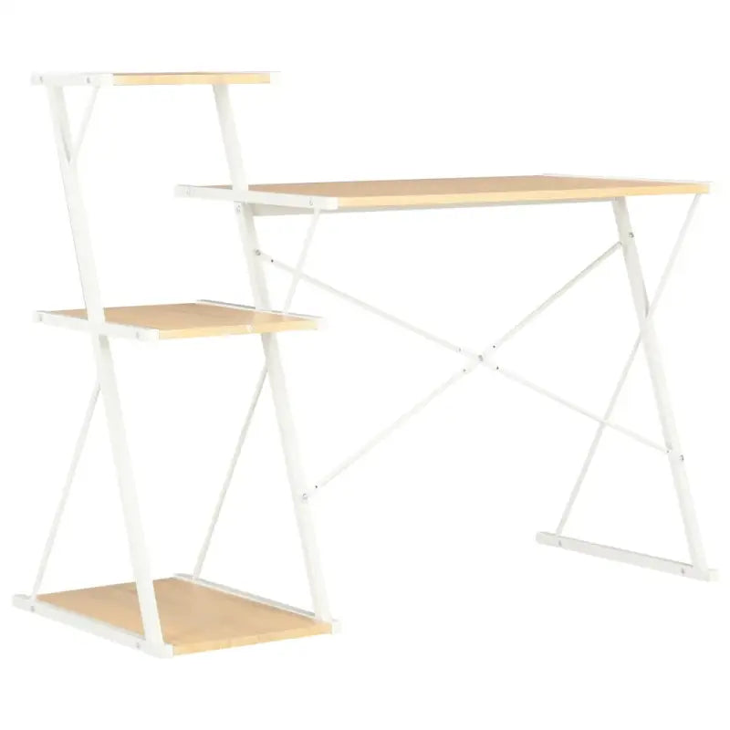 Moderne bureau met praktisch schap en stevige planken - Bureaus