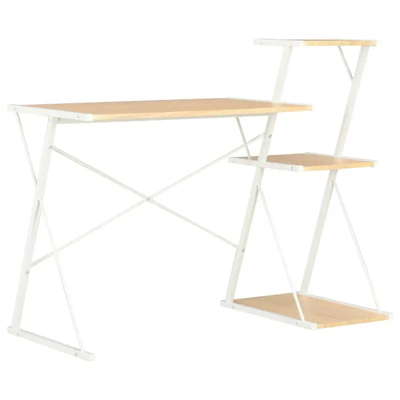 Moderne bureau met praktisch schap en stevige planken - Bureaus