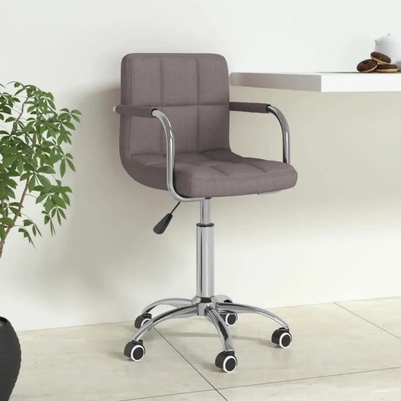 Moderne draaibare kantoorstoel met zacht stof en comfort - Taupe / 1 - Bureaustoelen
