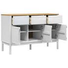 Moderne dressoir met massief grenenhout en houten poten - Dressoirs & buffetkasten