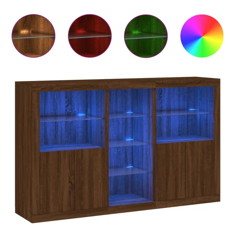 Moderne dressoir met rgb led-verlichting en duurzaam bewerkt hout - Dressoirs & buffetkasten