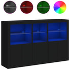 Moderne dressoir met rgb led-verlichting en duurzaam bewerkt hout - Dressoirs & buffetkasten