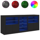 Moderne dressoir met RGB LED-verlichting en duurzaam bewerkt hout - Dressoirs & buffetkasten