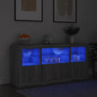 Moderne dressoir met rgb led-verlichting en duurzame bewerkte houtstijl - Grijs sonoma / 1 - Dressoirs & buffetkasten