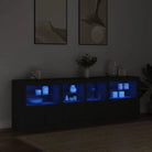 Moderne dressoir met rgb led-verlichting en hoogwaardig bewerkt hout - Dressoirs & buffetkasten