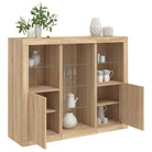 Moderne dressoirs met LED-verlichting en bewerkt hout voor elke stijl - Sonoma eiken / 3 - Dressoirs & buffetkasten