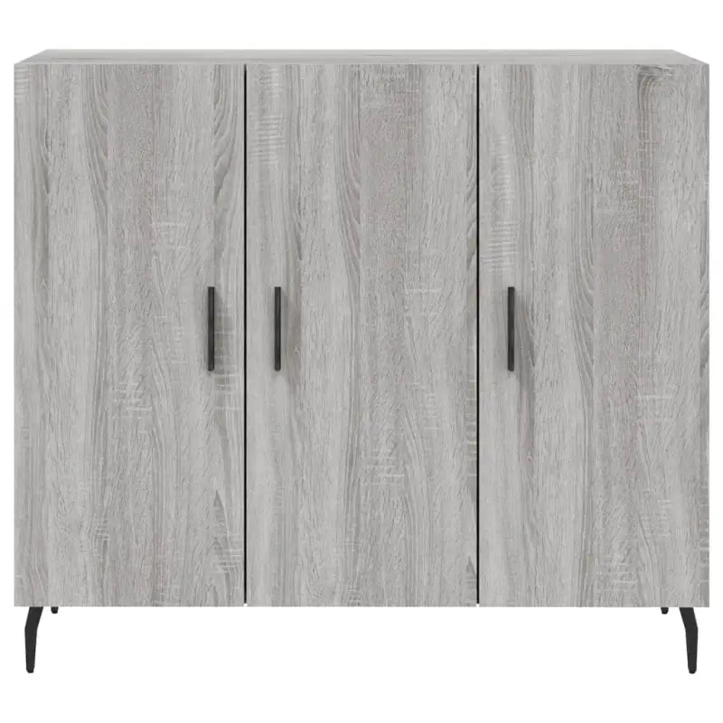 Moderne grijs Sonoma dressoir met metalen poten en bewerkt hout - Grijs sonoma / 1 - Dressoirs & buffetkasten