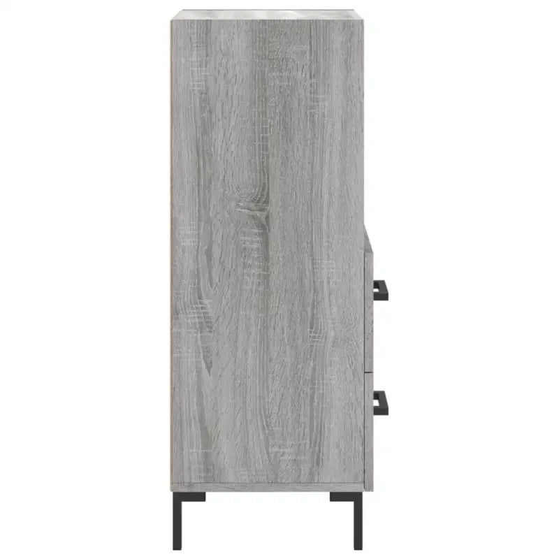 Moderne grijs sonoma dressoir met metalen poten en bewerkt hout - Dressoirs & buffetkasten