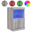 Moderne grijs Sonoma eiken dressoir met RGB LED-verlichting - Dressoirs & buffetkasten