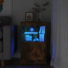 Moderne grijs Sonoma eiken dressoir met RGB LED-verlichting - Gerookt eiken / 1 - Dressoirs & buffetkasten