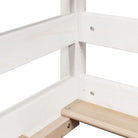 Moderne hoogslaper van massief grenenhout met open zijdeur in wit materiaal - Bedden & bedframes
