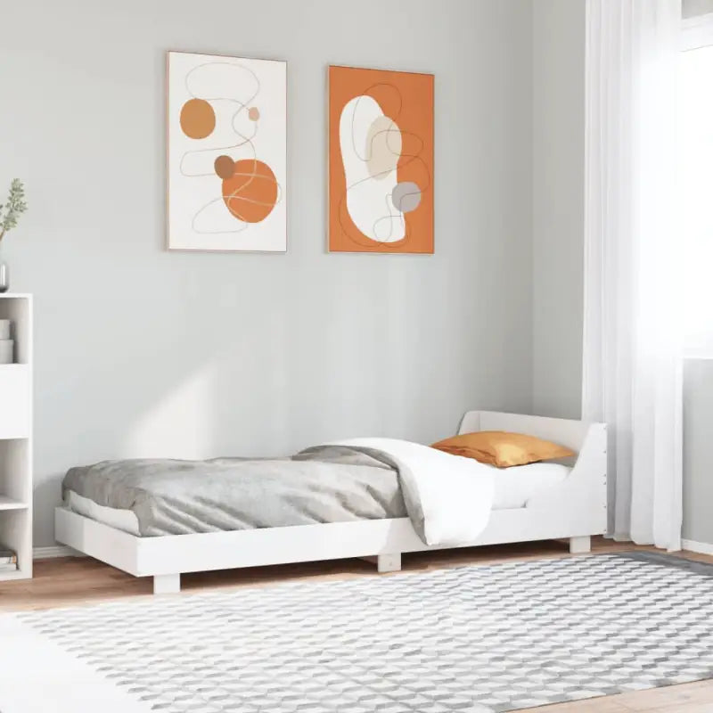 Moderne houten bedframe van massief grenenhout voor een strakke slaapkamer - Wit / 100 x 200 cm - Bedden & bedframes