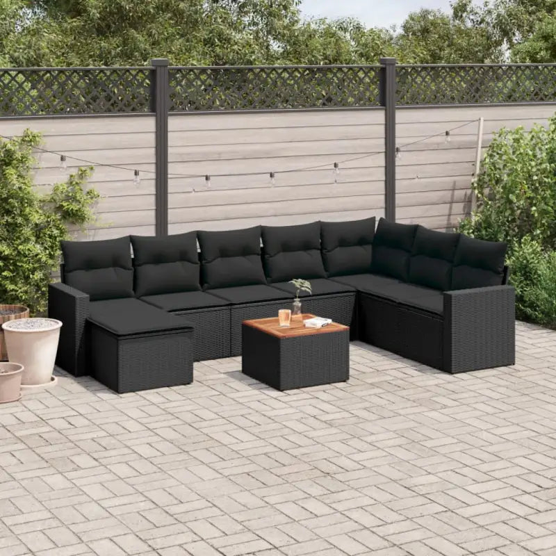 Moderne loungeset in grijs materiaal met gepoedercoat staal en waterdichte tas - Zwart - Tuinsets