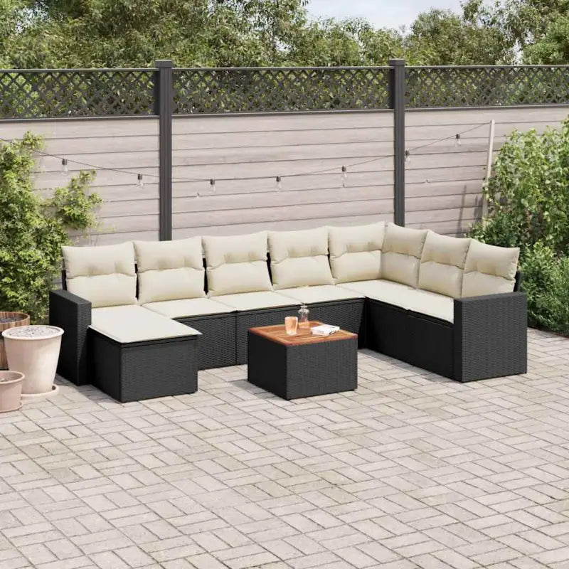 Moderne loungeset in grijs materiaal met gepoedercoat staal en waterdichte tas - Zwart en crème - Tuinsets