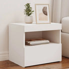 Moderne Nachtkastjes met LED en Grijs Sonoma hout voor elke slaapkamer - Wit / 1 - Nachtkastjes