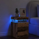 Moderne nachtkastjes met LED-verlichting in grijs sonoma stijl - Oud hout / 1 - Nachtkastjes