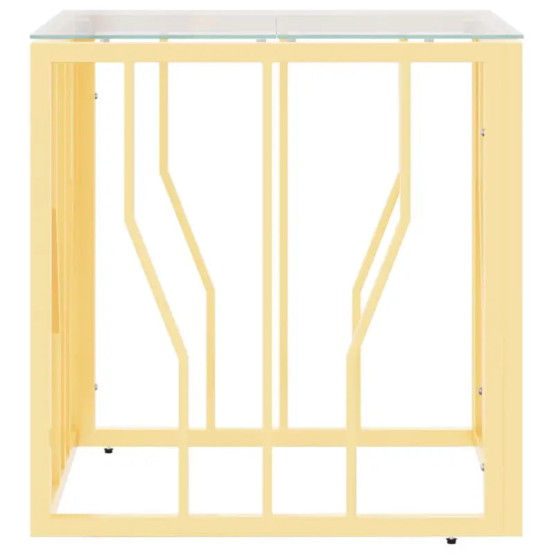 Moderne salontafel met gehard glas en roestvrij stalen frame - Salontafels