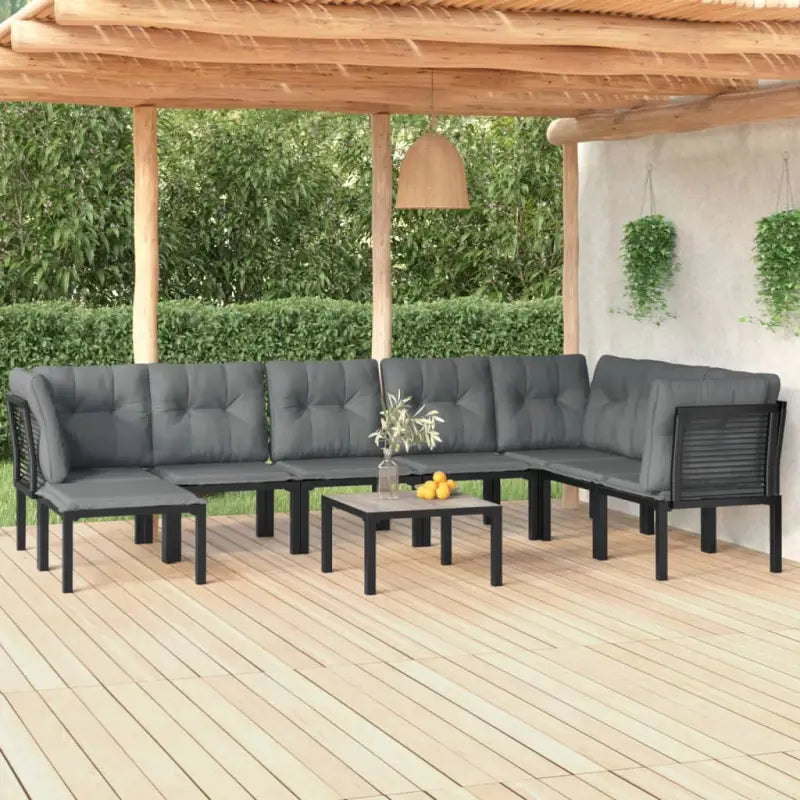 Moderne tuinset met gepoedercoat staal en weerbestendig PE-rattan - Tuinsets