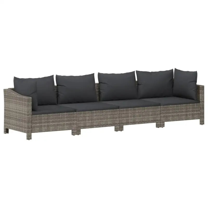 Moderne tuinset met poly rattan en afmetingen zitting met armleuning links - Tuinsets
