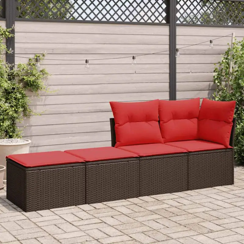 Modulair poly rattan loungeset met waterdichte tas voor buitenplezier - Tuinsets
