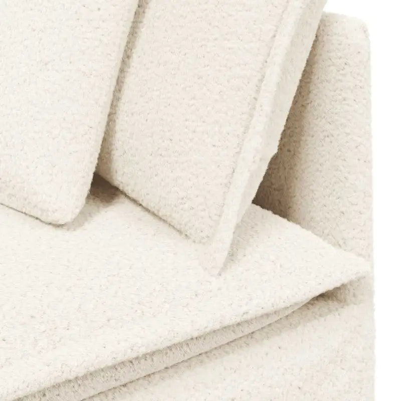 Modulaire Bank in Gekrulde Wolachtige Stof voor Elegante Zitruimtes - Bankelementen