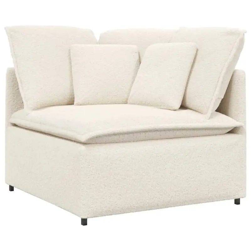 Modulaire Bank in Gekrulde Wolachtige Stof voor Elegante Zitruimtes - Bankelementen