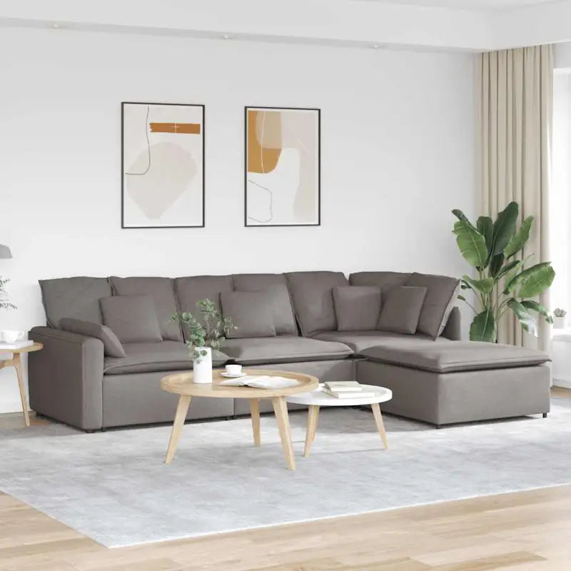 Modulaire bank met elegante afmetingen en comfortabele zitting - Taupe - Bankelementen