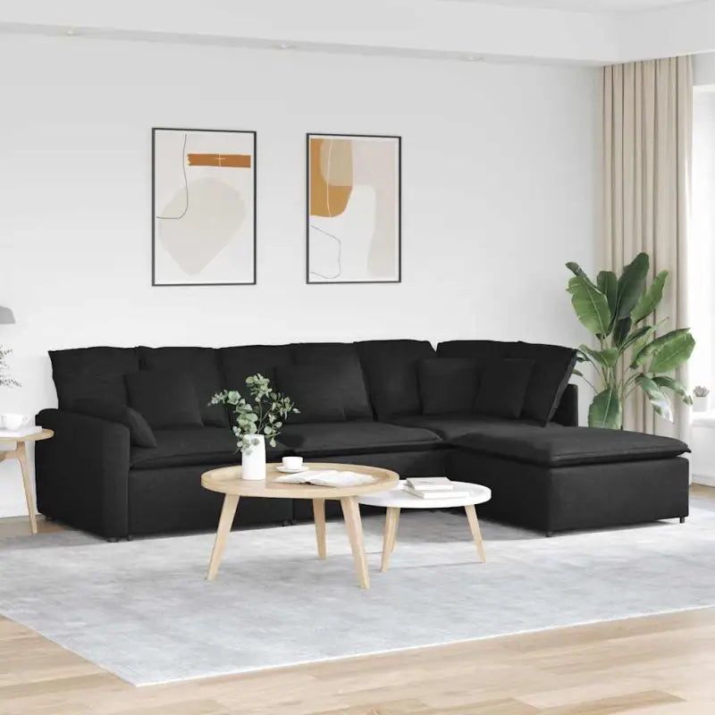 Modulaire bank met elegante afmetingen en comfortabele zitting - Zwart - Bankelementen