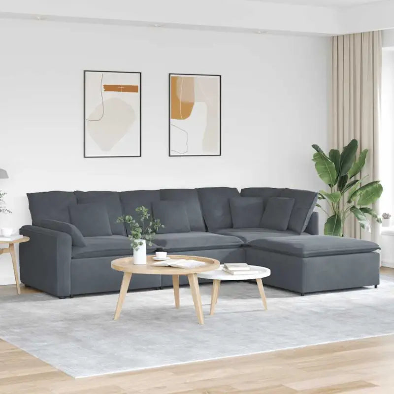 Modulaire bank met elegante design en verstelbare totale afmetingen - Donkergrijs - Bankelementen