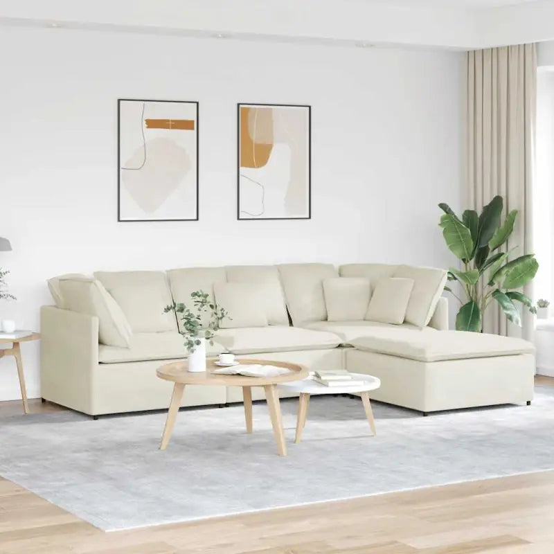 Modulaire bank met elegante vormgeving en perfecte afmetingen voor je leefruimte - Crème - Banken