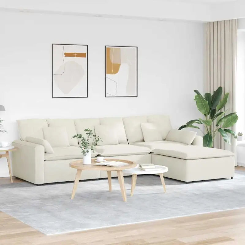 Modulaire bank met elegante vormgeving en perfecte afmetingen zitting - Crème - Bankelementen