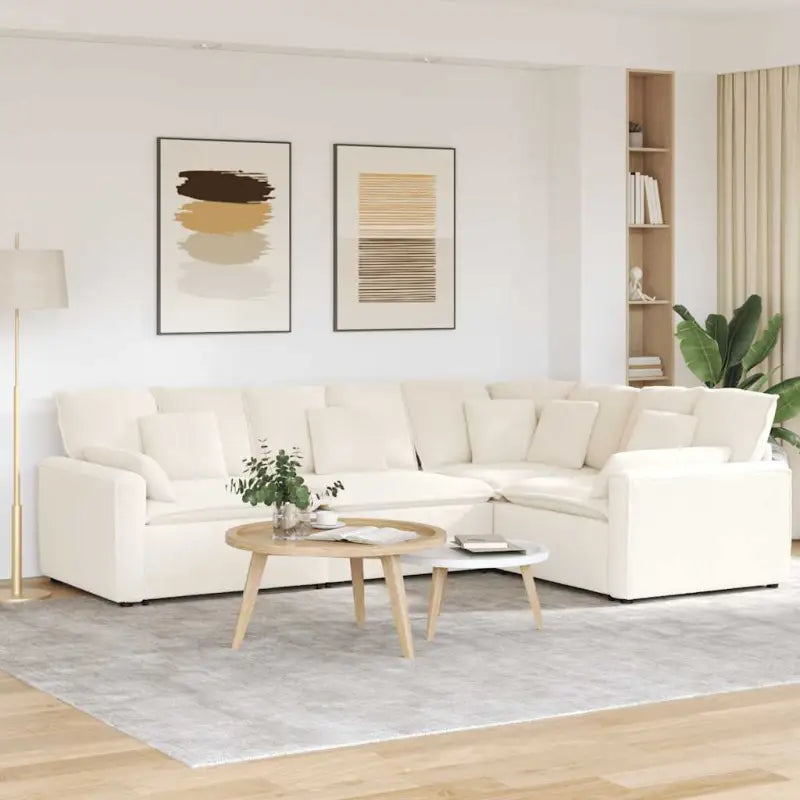 Modulaire bank met gekrulde wolachtige zitting en elegante afmetingen - Bankelementen