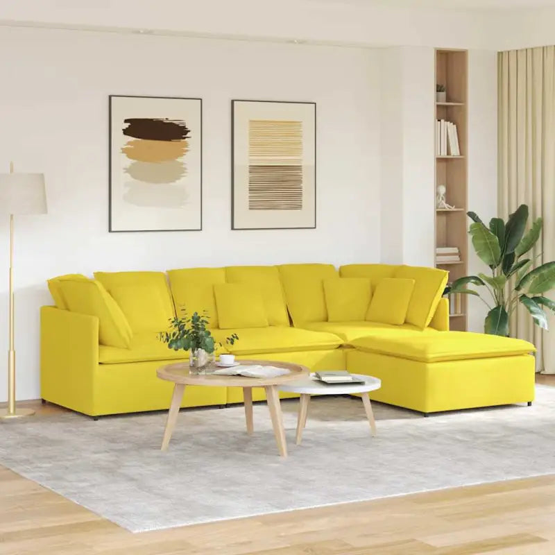 Modulaire bank met verstelbare afmetingen en elegant design voor je woonkamer - Lichtgeel - Banken