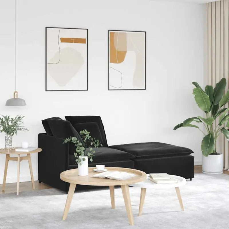 Modulaire bank voor dagelijks gebruik met elegante vormgeving en totale afmetingen - Zwart - Bankelementen