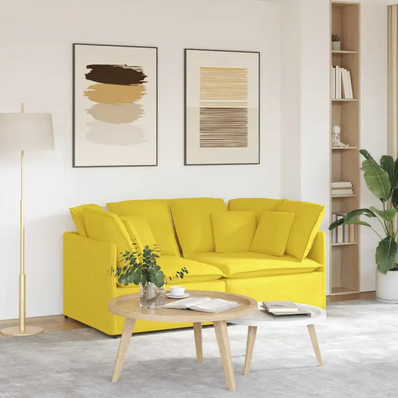 Modulaire bank voor dagelijks gebruik met groot kussen en elegant design - Lichtgeel - Banken