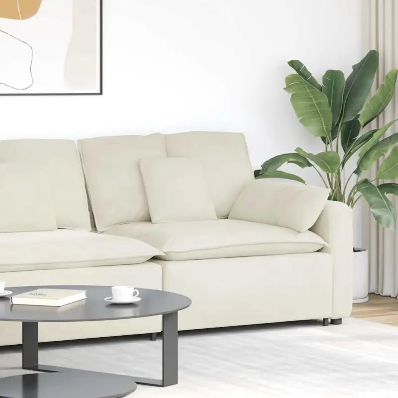 Modulaire bankelementen voor dagelijks gebruik en elegant comfort - Crème / end sofa - Bankelementen