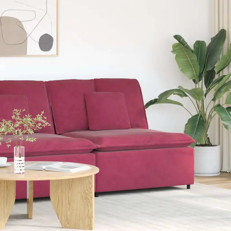 Modulaire bankelementen voor dagelijks gebruik en elegant comfort - Wijnrood / centre sofa - Bankelementen