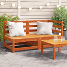 Modulaire houten tuinbank van massief grenenhout voor gezellige tuinen - Bruingrenen / 1 / hoek + stoel - Modulaire
