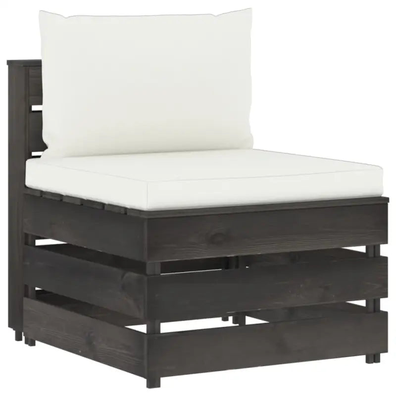 Modulaire houten tuinbank voor ontspannen en samen genieten - Crèmekleurig en grijs / 1 / Middenbank - Modulaire