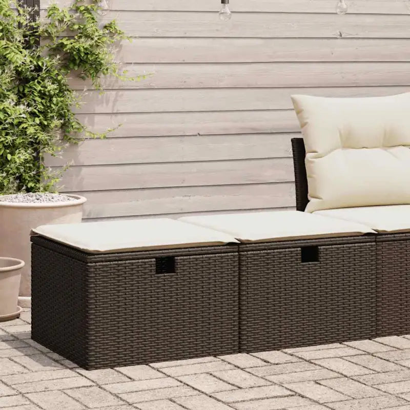 Modulaire poly rattan loungeset met waterdichte tas voor elk terras - Bruin - Tuinsets