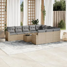 Modulaire tuinbank in zwart materiaal met gepoedercoat staal en waterdichte tas - Beige en grijs / 1 / Met tafel