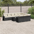 Modulaire tuinbank in zwart materiaal met gepoedercoat staal en waterdichte tas - Zwart en crème / 1 / Met tafel